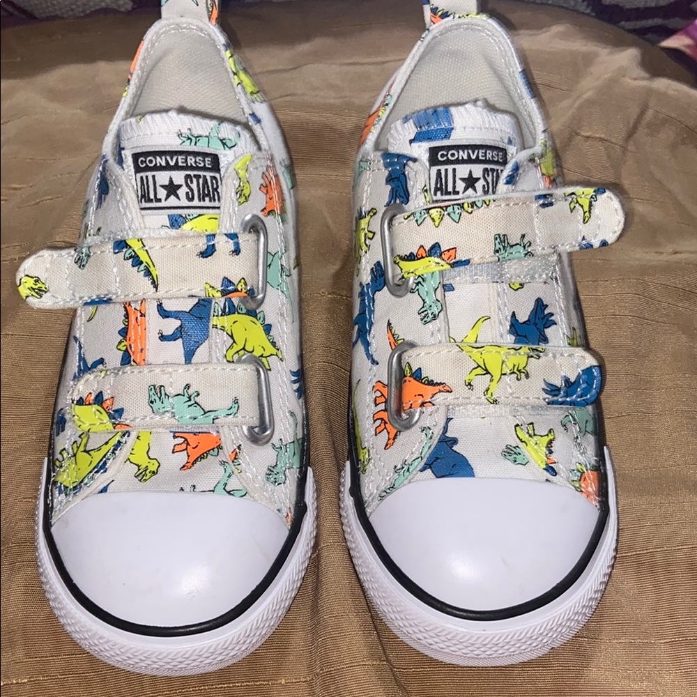 Converse Dinosaur Print Slip-On Sneakers White